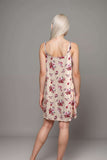 Women’s floral slip mini dress spaghetti strap summer nightdress with all over flower print