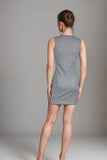 Women’s grey ribbed mini dress sleeveless bodycon knit casual outfit