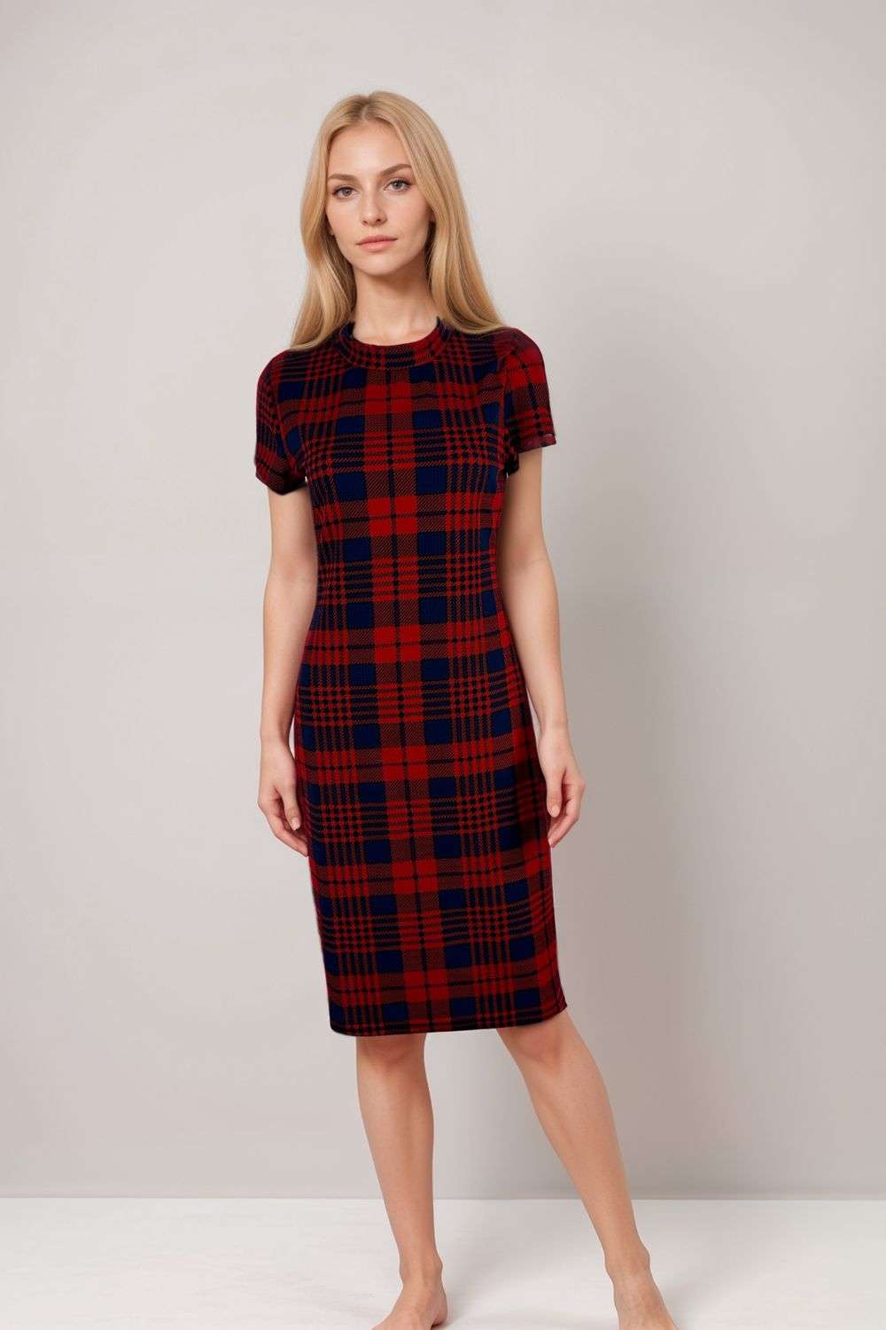 Short Sleeve Midi Dress
