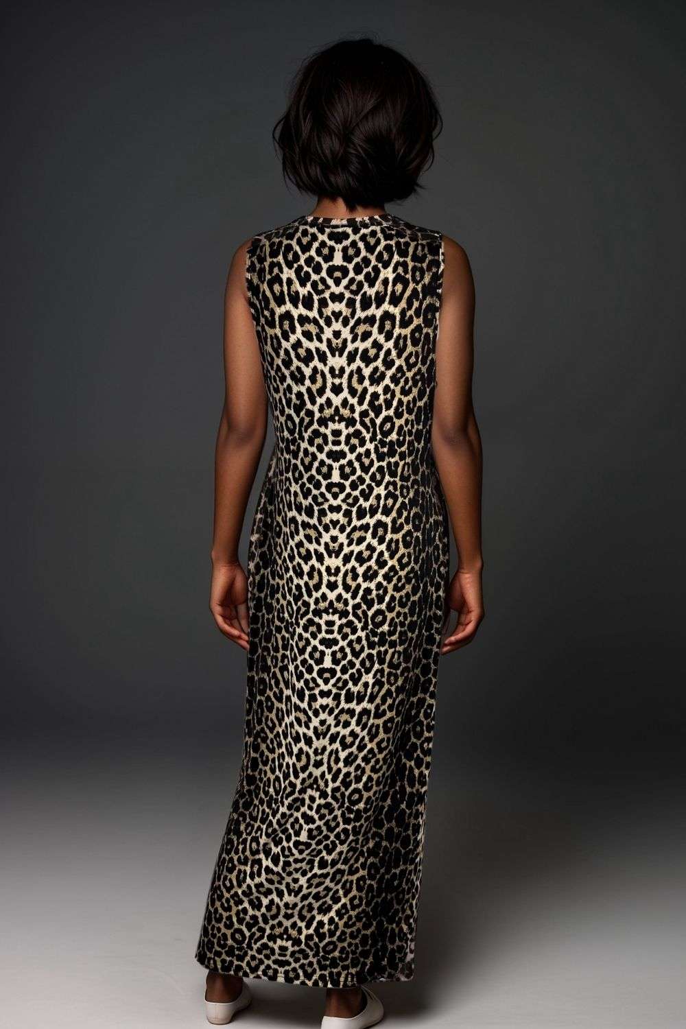 Leopard print sleeveless bodycon midi dress for women Make Yourself Look Good Leopard print sleeveless bodycon midi dress for women Make Yourself Look Good
