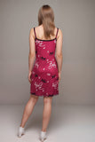 BurguRed - ndy satin mini nightdress with baby print, lashes, and spaghetti straps